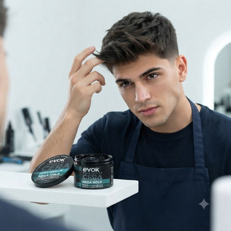 CERA PARA CABELLO MEGA HOLD POMADA MODELADORA DE FIJACIÓN EXTRA FUERTE Y LARGA DURACIÓN EVOK 115 ML