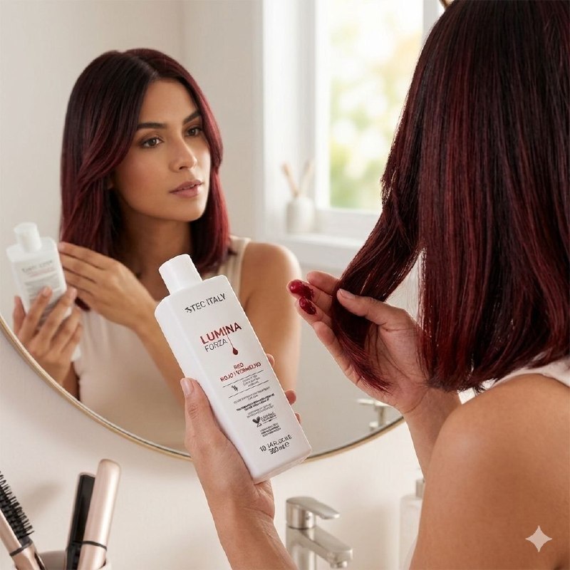 TRATAMIENTO CAPILAR INTENSIFICADOR DE COLOR PARA CABELLO ROJO Y COBRIZO TEC ITALY 300ML