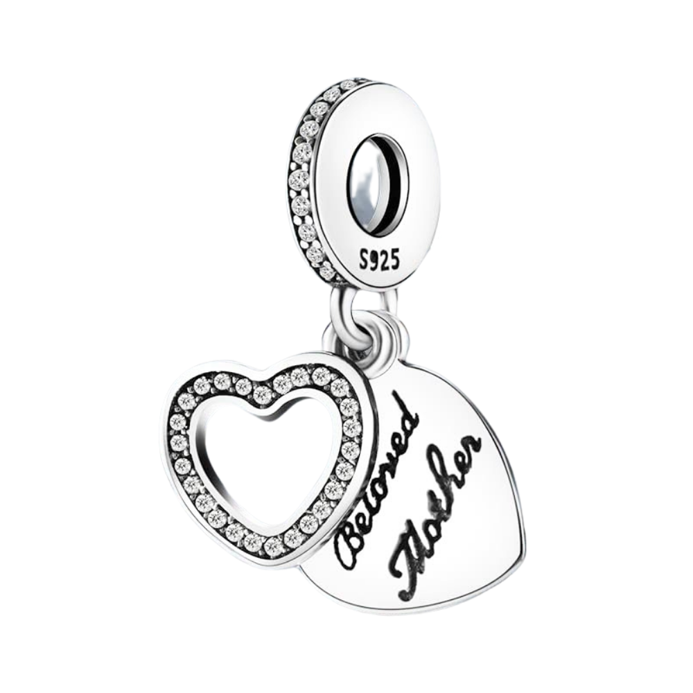 PCHARM1911 COLGANTE DOBLE DE CORAZON CON MENSAJE (QUERIDA MADRE)