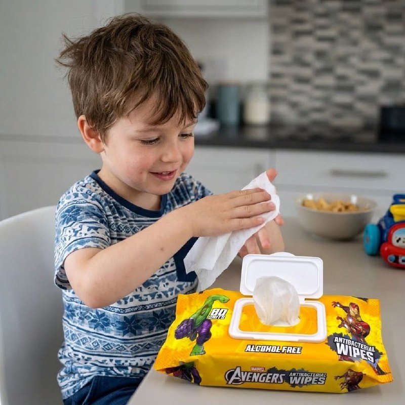 TOALLITAS HUMEDAS ANTIBACTERIALES PARA NIÑOS MARVEL AVENGERS 80UND