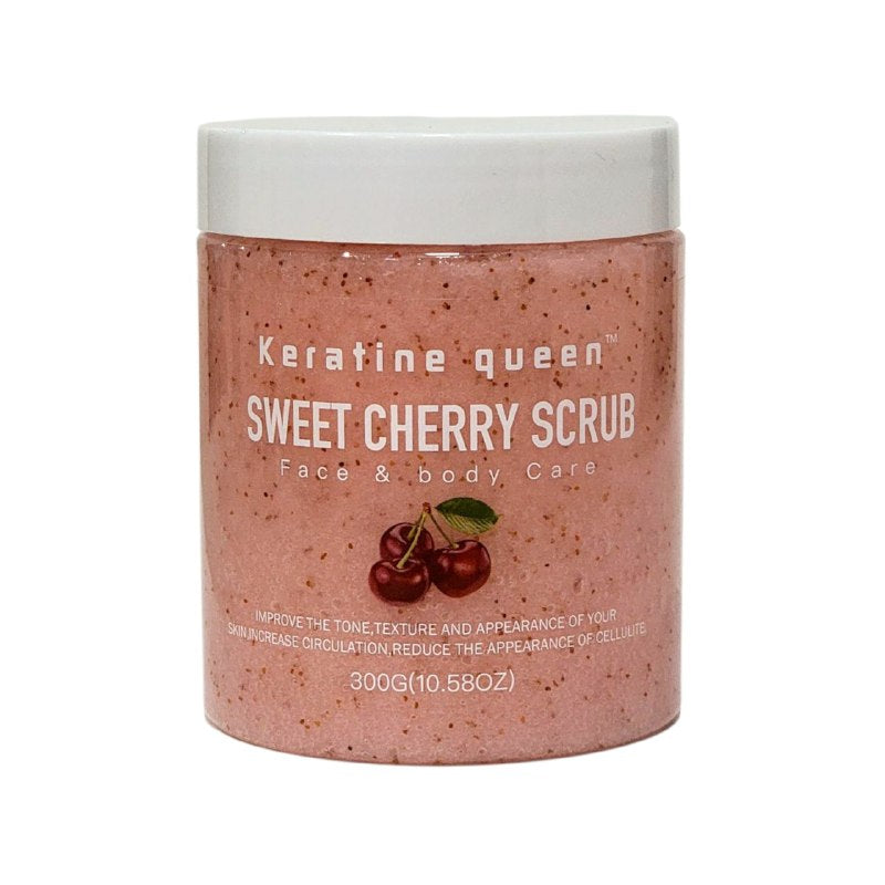 EXFOLIANTE CORPORAL Y FACIAL NUTRITIVO CON EXTRACTO DE CEREZA DULCE KERATINE QUEEN 300G