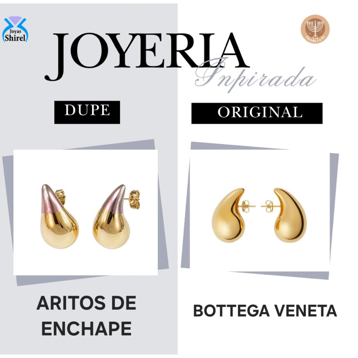 ARITOS DE ENCHAPE PARA DAMA MEDIDA 2CM