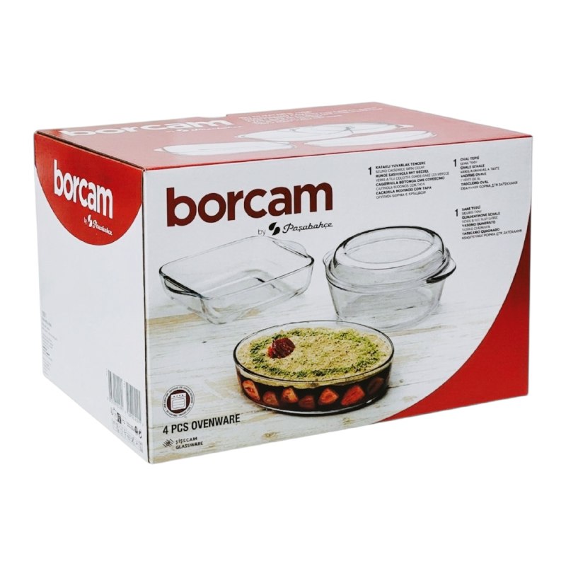 SET DE HORNEADO DE VIDRIO BOROSILICATO 3PCS BORCAM