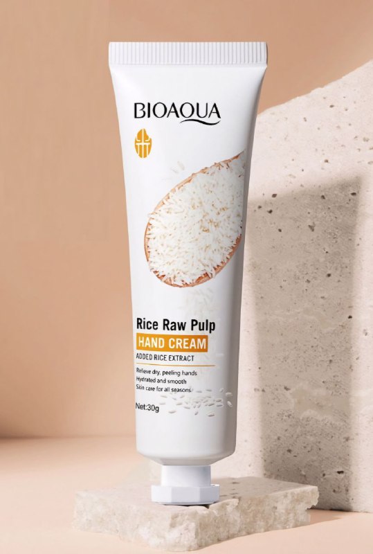 CREMA PARA MANOS HIDRATANTE Y SUAVIZANTE DE PULPA CRUDA DE ARROZ BIOAQUA 30G