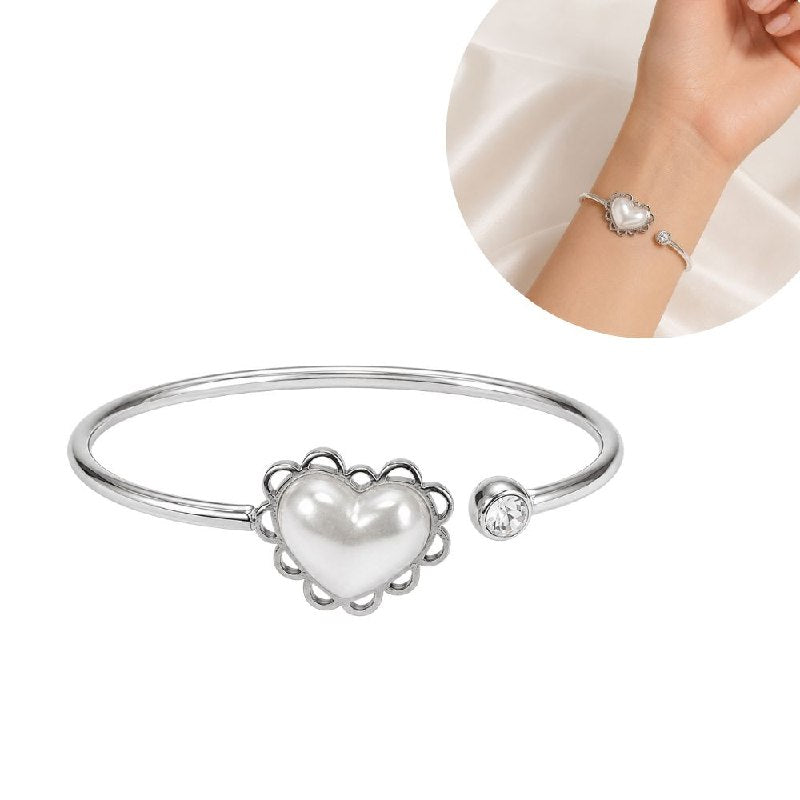 PULSERA DE ENCHAPE PARA DAMA CON DISEÑO DE CORAZON 7CM
