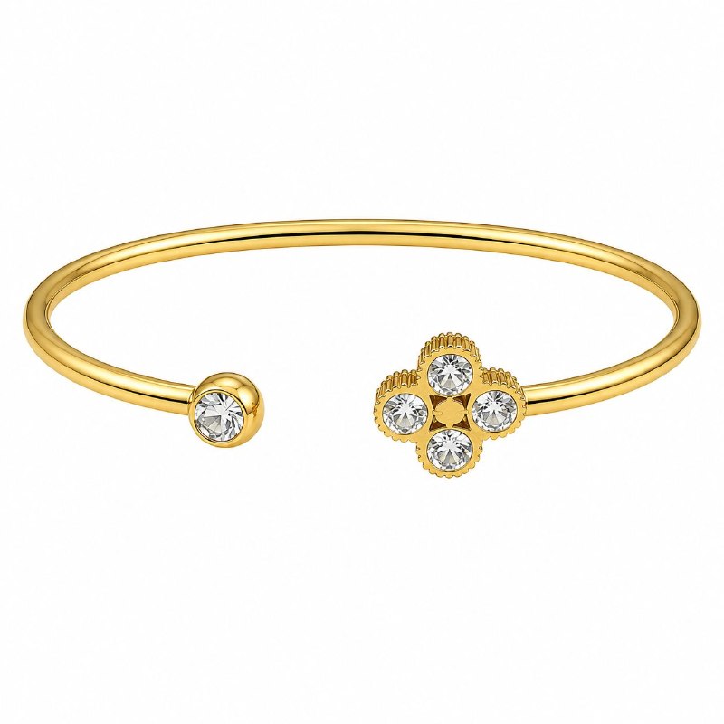 PULSERA DE ENCHAPE PARA DAMA CON DISEÑO DE FLOR 7CM