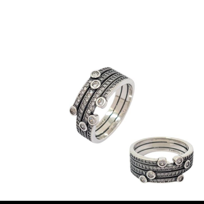 PANI1089  FORMA CIRCONES PEQUEÑOS PLATA 9.25