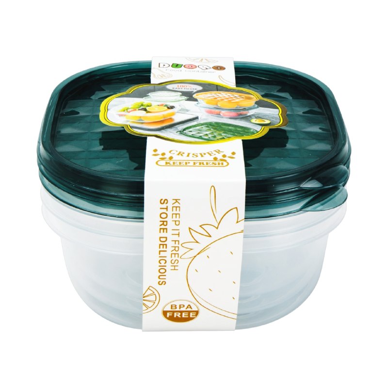 SET DE RECIPIENTES PANAS PARA ALIMENTOS DE PLASTICO 3PCS DUOAO 17X17X8CM