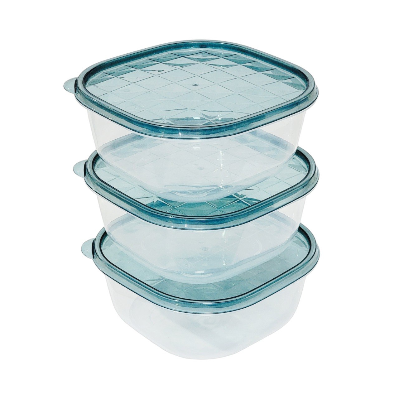 SET DE RECIPIENTES PANAS PARA ALIMENTOS DE PLASTICO 3PCS DUOAO 17X17X8CM
