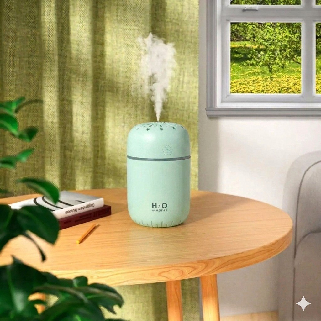 HUMIFICADOR DE AIRE PERSONAL MULTIFUNCIONAL CON LUZ NOCTURNA 300ML