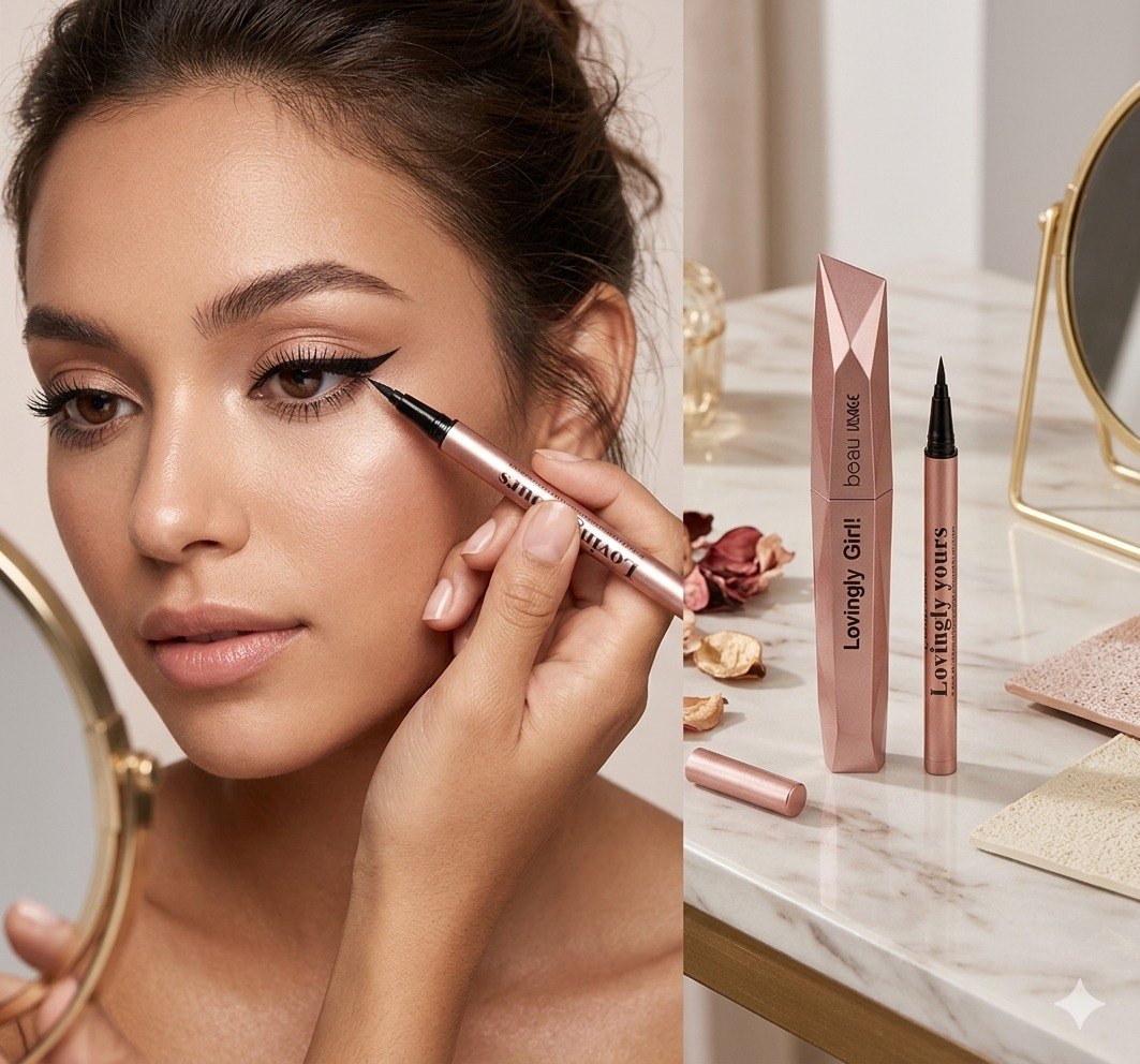 SET DE RIMEL Y DELINEADOR CON VOLUMEN IMPACTANTE Y FORMULA A PRUEBA DE AGUA BEAU VISAGE