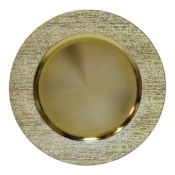 PLATO DE CARGA DE PRESENTACION DE ACABADO METALIZADO DE PLASTICO 31CM
