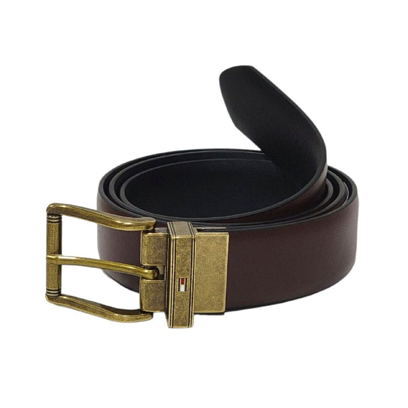 FAJA ORIGINAL TOMMY HILFIGER REVERSIBLE PARA CABALLERO COLOR NEGRO Y CAFÉ TALLA S 30-32