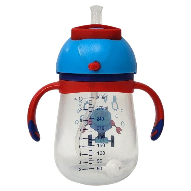 VASO ENTRENADOR ANTIDERRAME TIPO BIBERON CON PAJILLA PARA BEBES SMILY BABY 300ML