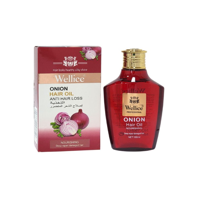 ACEITE PARA EL CABELLO ANTICAIDA CON EXTRACTO DE CEBOLLA WELLICE 180ML