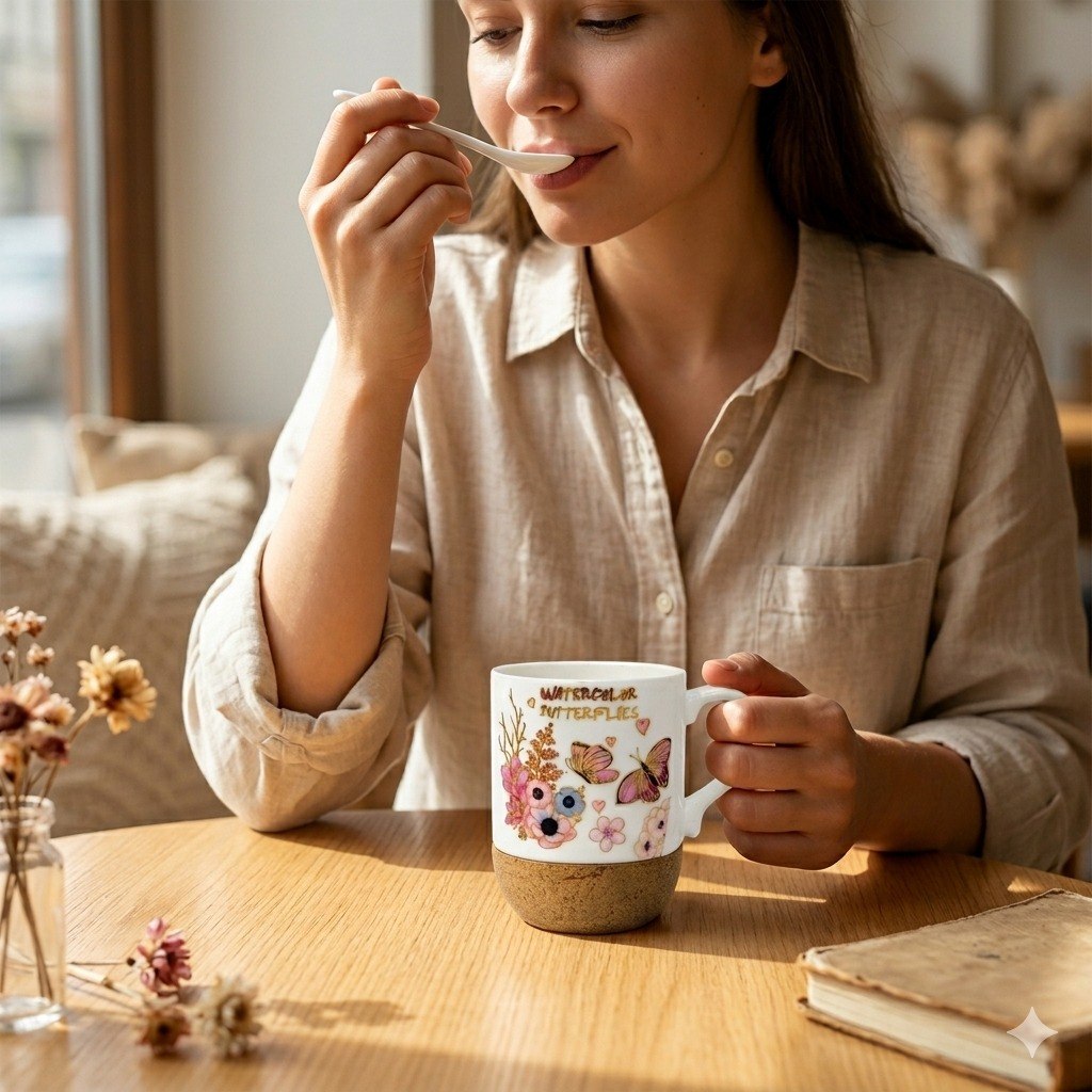 SET DE TAZA DE REGALO PARA MAMÁ CON BASE DE CORCHO