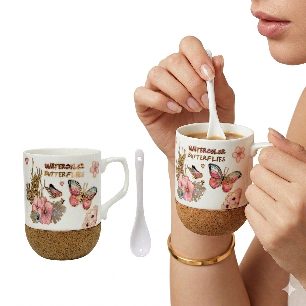 SET DE TAZA DE REGALO PARA MAMÁ CON BASE DE CORCHO
