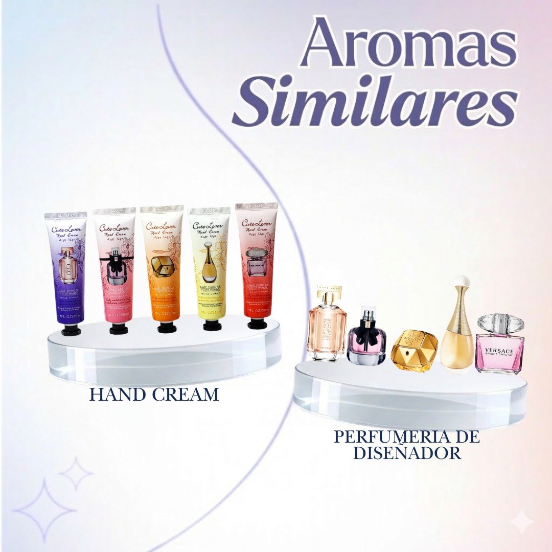 SET DE CREMAS PARA MANOS CON AROMAS DE PERFUMERIA DE DISEÑADOR 5PCS CUTE LOVER
