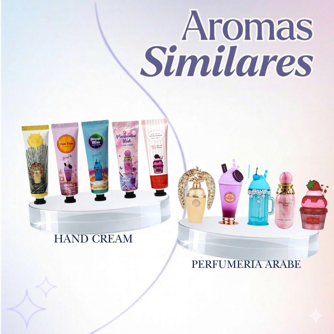 SET DE CREMAS PARA MANOS CON AROMAS DE PERFUMERIA ARABE 5PCS