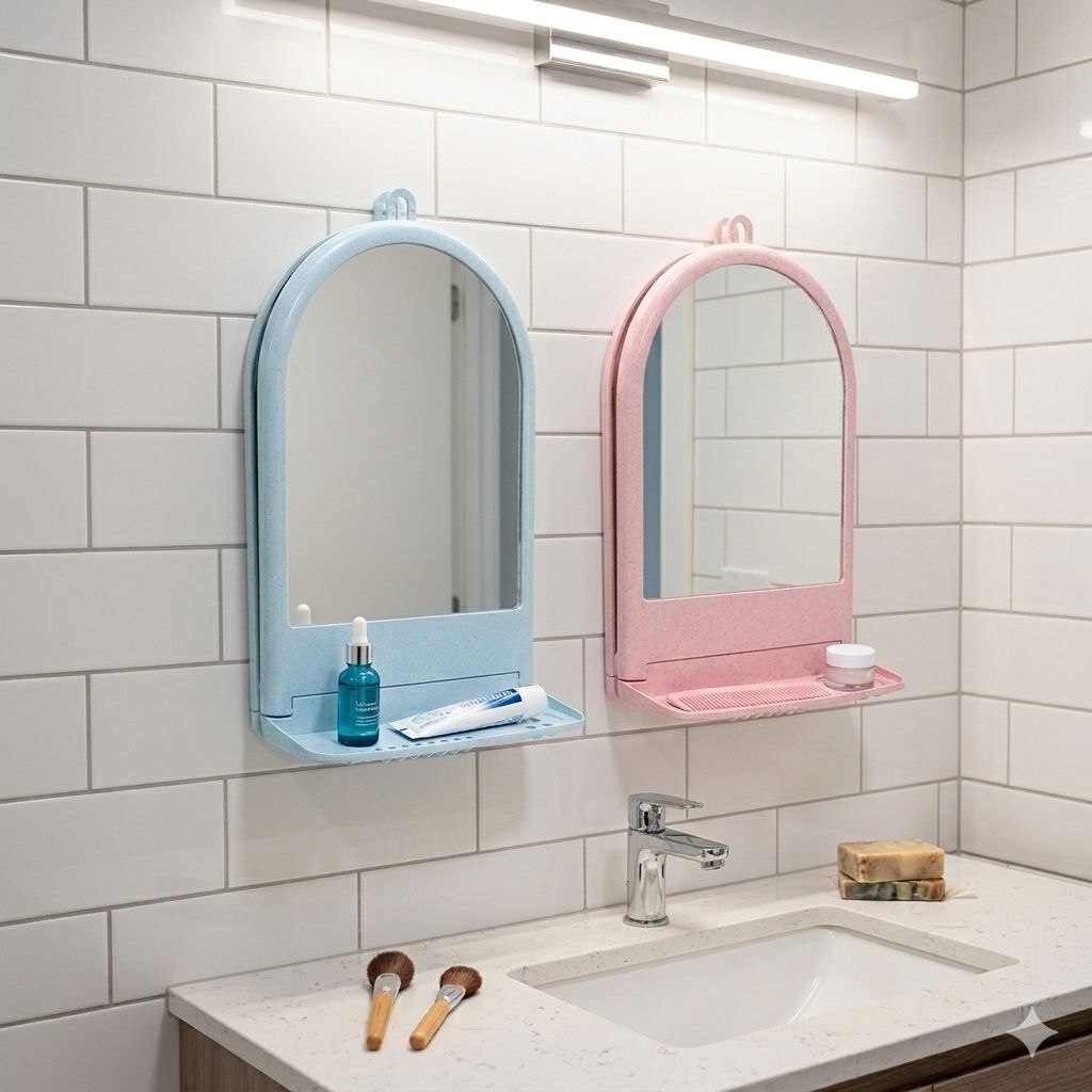ESPEJO MULTIFUNCIONAL CON ORGANIZADOR DE BAÑO INTEGRADO