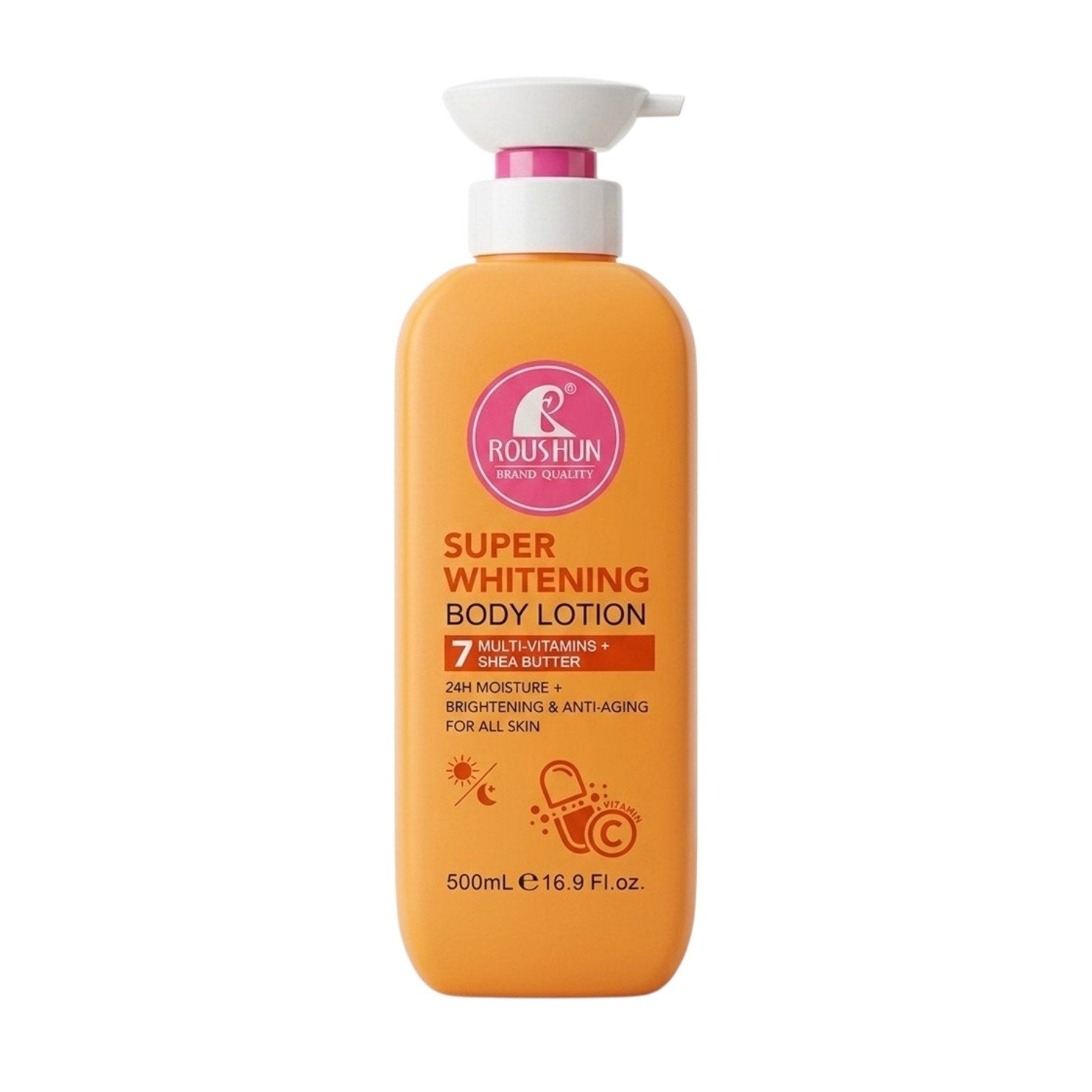 CREMA CORPORAL NUTRITIVA Y ACLARANTE CON MANTECA DE KARITE ROUSHUN 500ML
