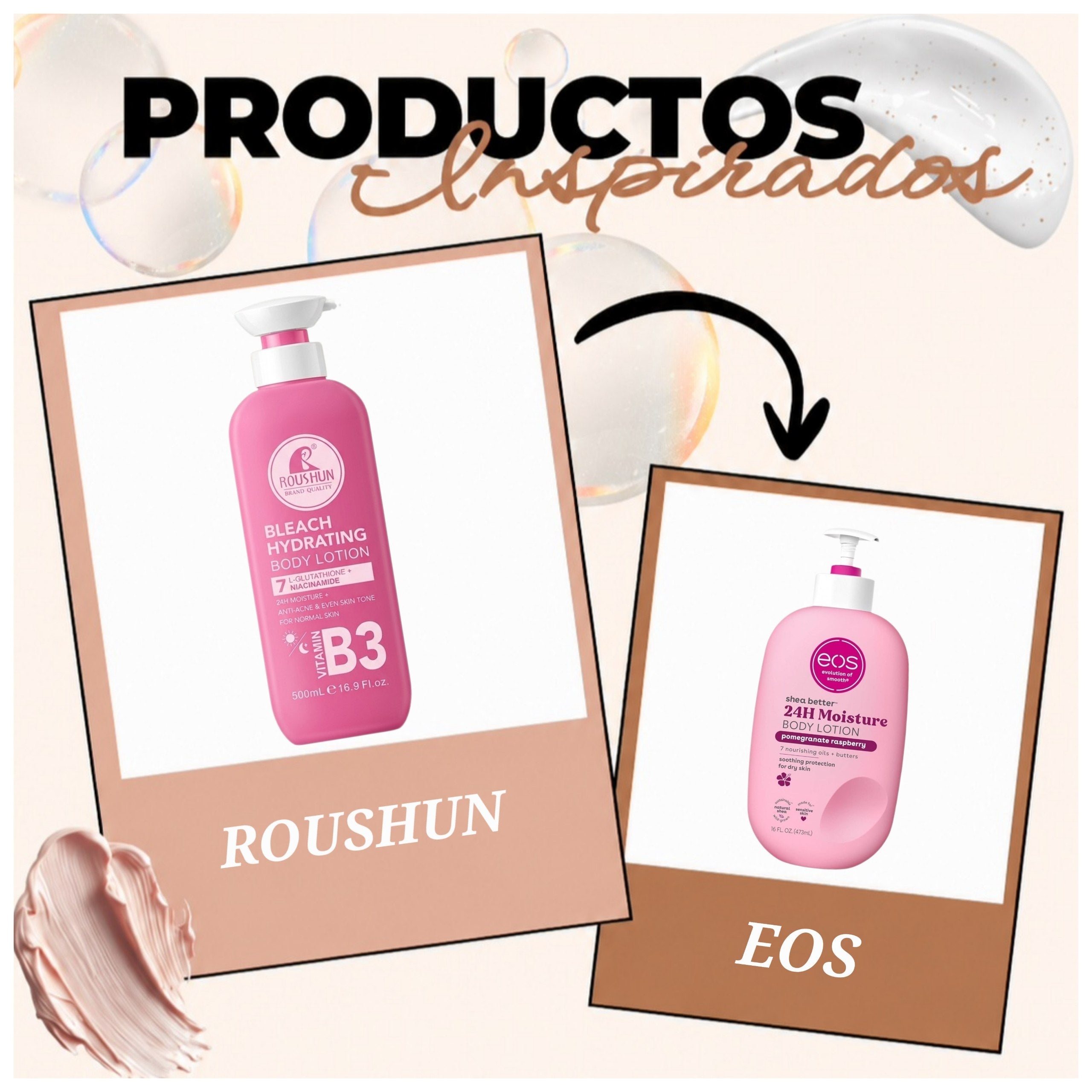 CREMA CORPORAL HIDRATANTE ANTIOXIDANTE Y UNIFICADORA CON GLUTATION Y NIACINAMIDA ROUSHUN 500ML