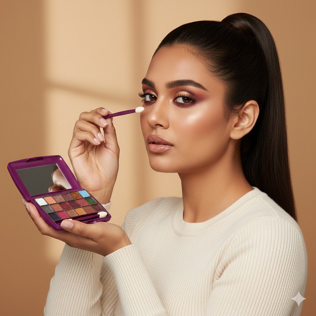 PALETA DE SOMBRAS DE OJOS CON EFECTO MATE 10 PALETAS DE 18 TONOS YH BEJA COSMETICS  6X10X14CM