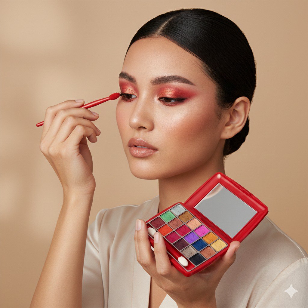 PALETA DE SOMBRAS DE OJOS CON EFECTO MATE 10 PALETAS DE 18 TONOS YH BEJA COSMETICS  6X10X14CM