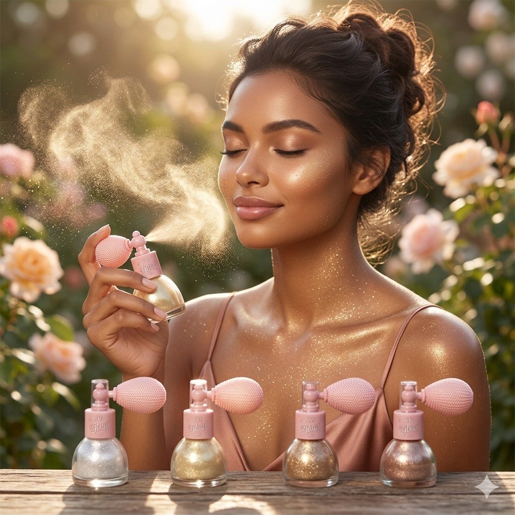 SPRAY DE BRILLO PARA MAQUILLAJE Y CUERPO SAS