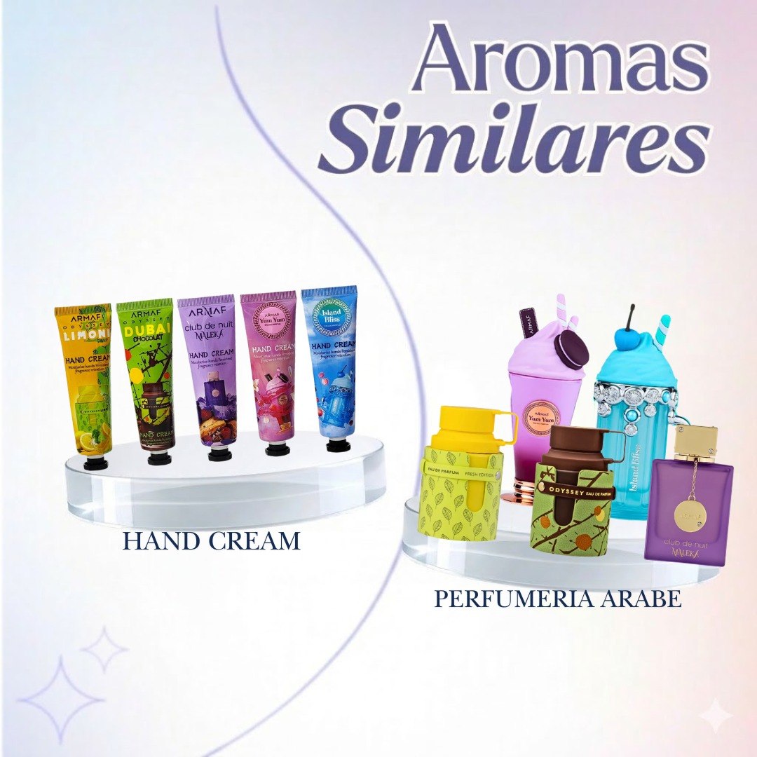 SET DE CREMAS PARA MANOS CON AROMAS DE PERFUMERIA ARABE 5PCS (AROMAS SIMILARES A ARMAF)