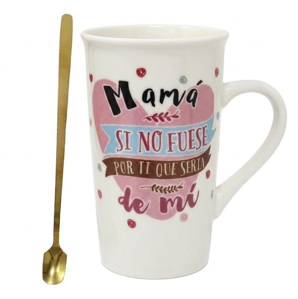 SET DE TAZA DE REGALO PARA MAMA CON CUCHARA DE LUJO