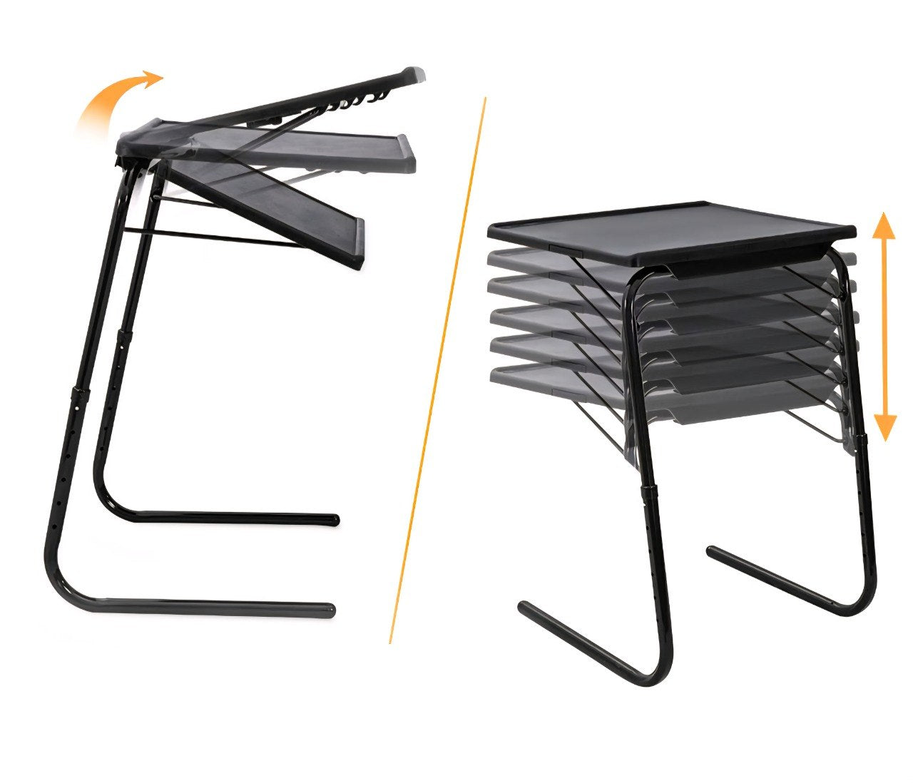 MESA AUXILIAR PLEDABLE PERSONAL CON SUPERFICIE DE POLIMERO Y ESTRUCTURA DE ACERO 6 ALTURAS