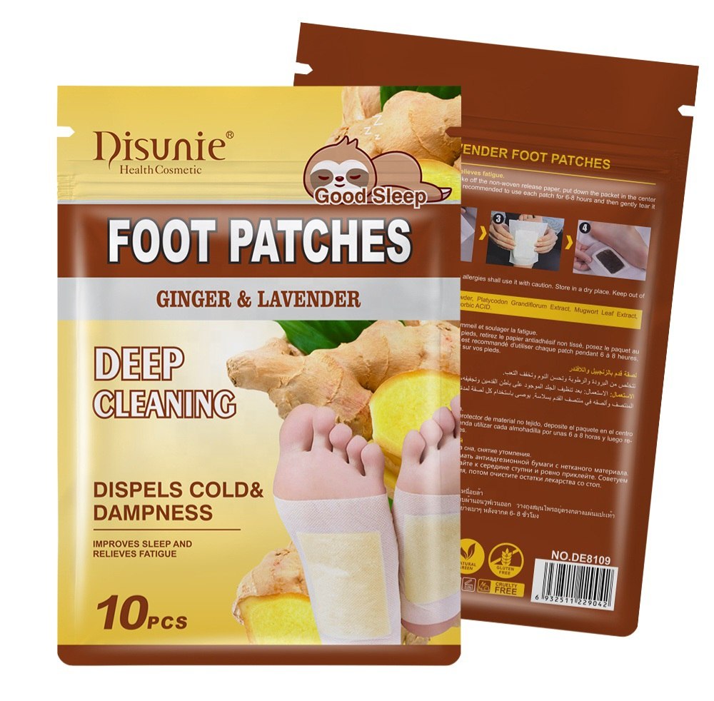 PARCHES PARA PIES DE JENJIBRE Y LAVANDA DISUNIE 5 PARES