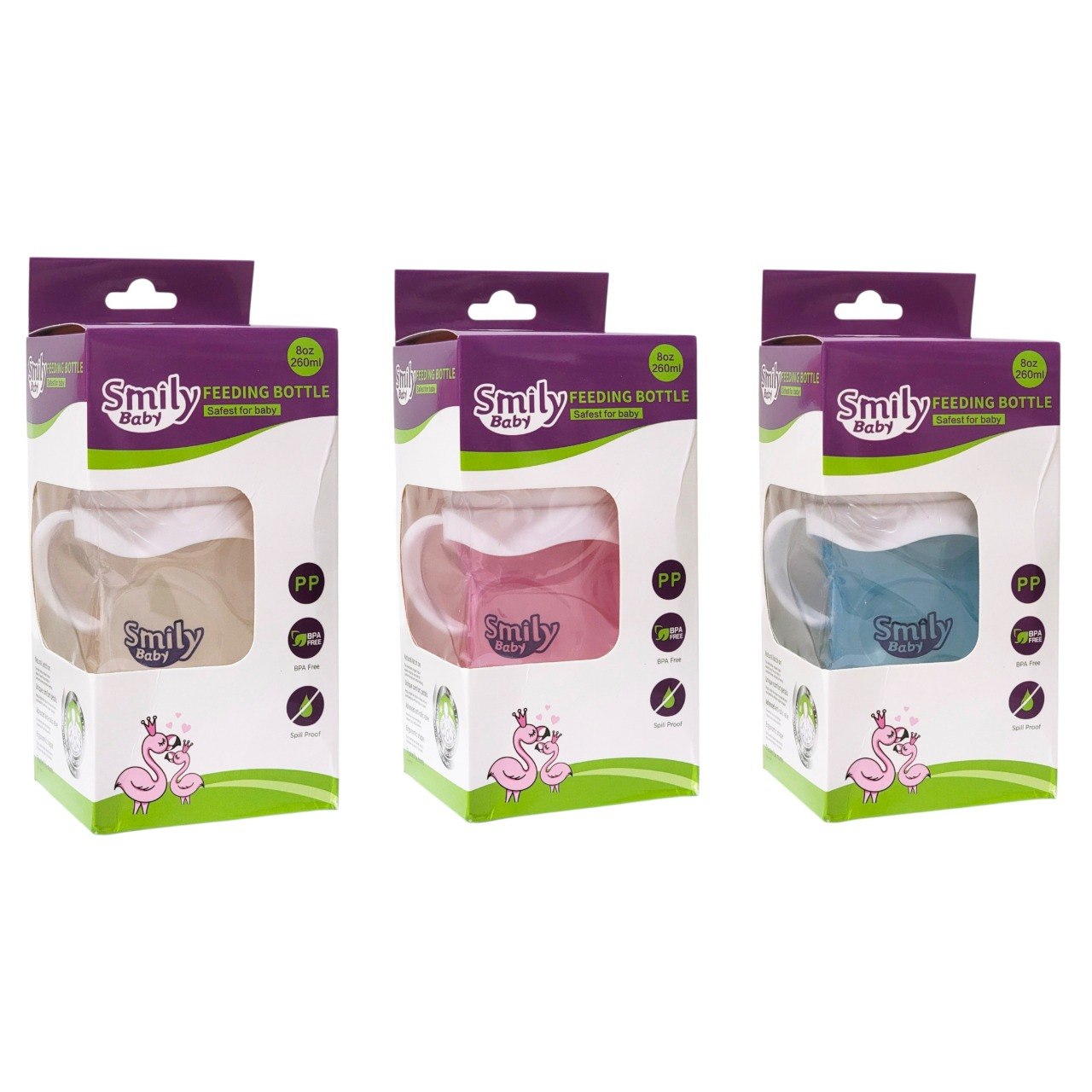 BIBERON DE ENTRENAMIENTO PARA BEBES SMILY BABY 260ML