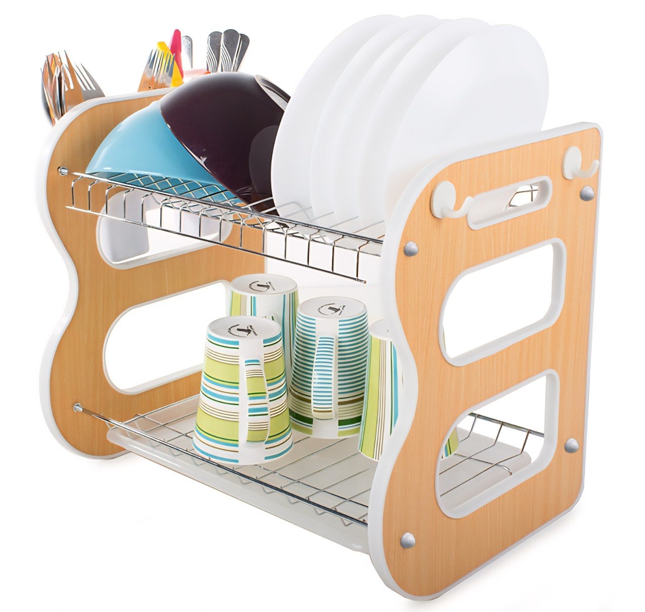 ESTANTE ORGANIZADOR Y ESCURRIDOR DE COCINA DE 2 NIVELES