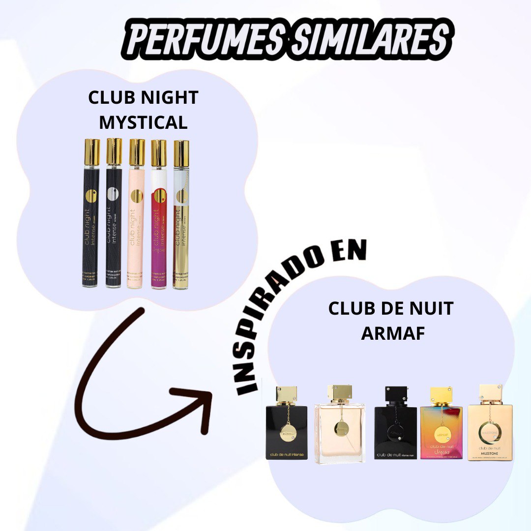 SET PERFUME EN TUBO CLUB NIGHT MYSTICAL EDP (M) 35ML X 5PCS (INSPIRADO EN ARMAF CLUB DE NUIT)