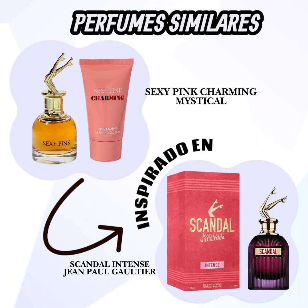 SET MYSTICAL SEXY PINK CHARMING EDP 30ML CREMA CORPORAL 60ML (M) (AROMA SIMILAR A JEAN PAUL GAULTIER SCANDAL INTENSE)