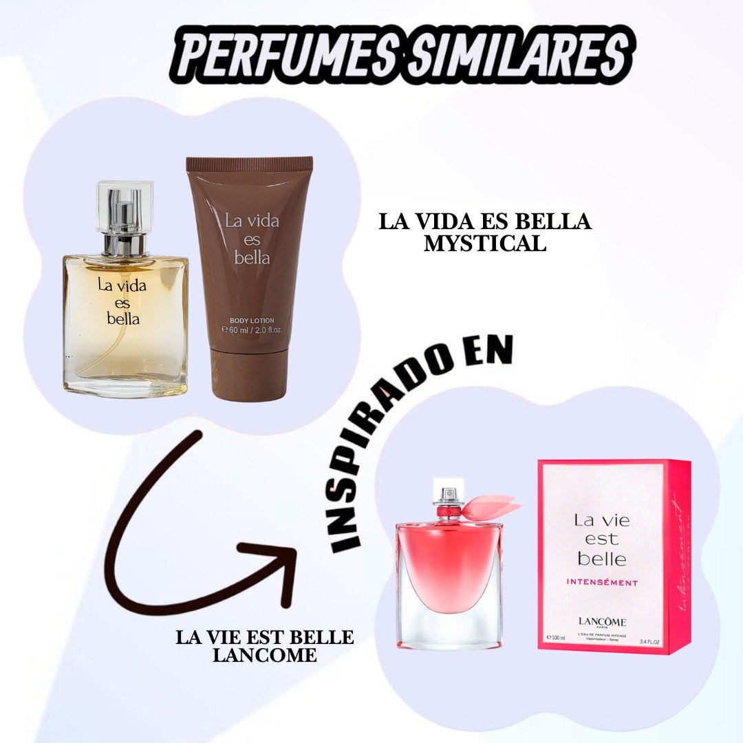 SET MYSTICAL LA VIDA ES BELLA EDP 30ML CREMA CORPORAL 60ML (M) (AROMA SIMILAR A LANCOME LA VIE EST BELLE)