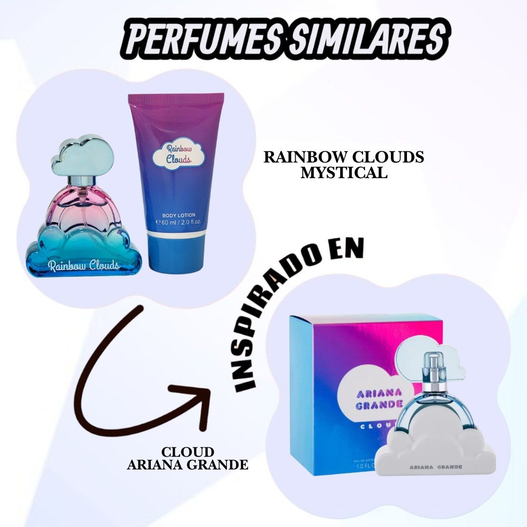 SET MYSTICAL RAINBOW CLOUD ROSE EDP 30ML CREMA CORPORAL 60ML (M) (AROMA SIMILAR A ARIANA GRANDE  RAINBOW CLOUD)