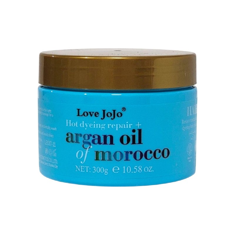 MASCARILLA PARA EL CABELLO DE REPARACION TERMICA Y QUIMICA CON ACEITE DE ARGAN LOVE JOJO 300G