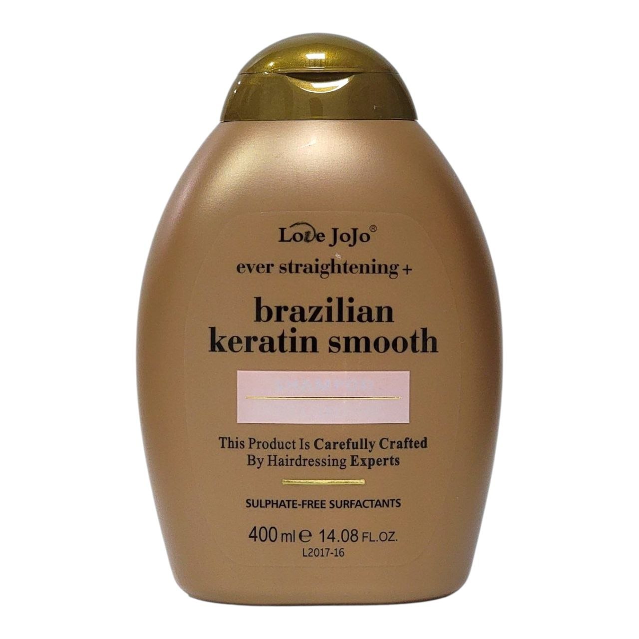 SHAMPOO CON ESENCIA DE QUERATINA BRASILEÑA EXTRACTOS DE PLANTAS Y NUTRIENTES PARA CRECIMIENTO LOVE JOJO 400ML
