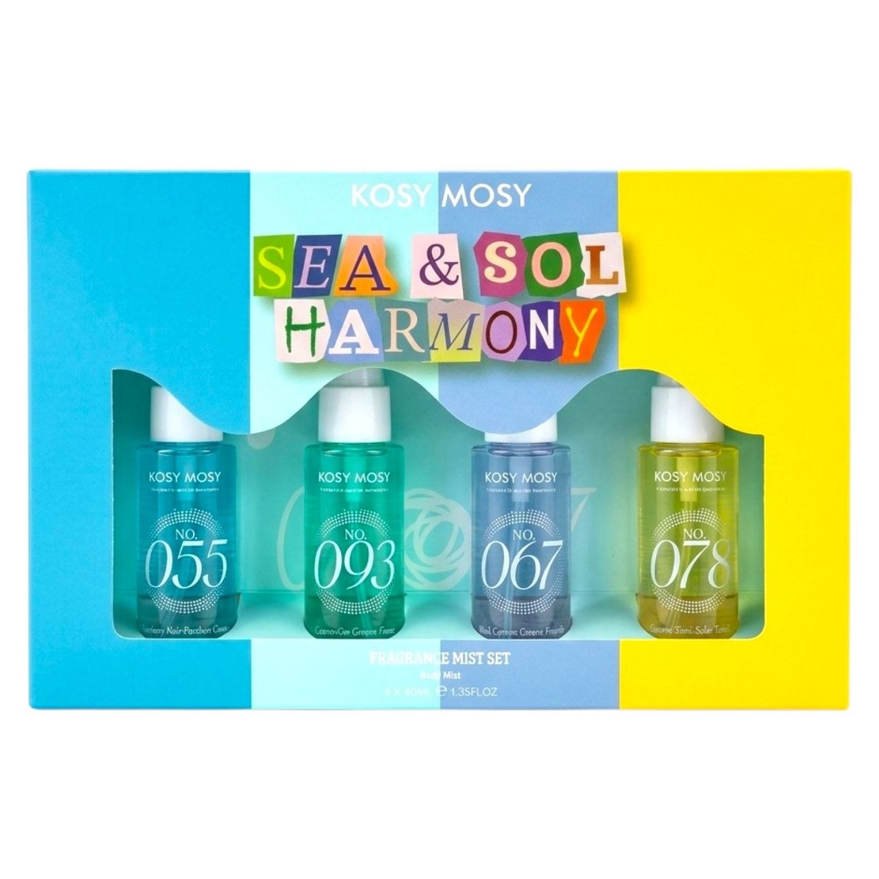SET DE SPLASH KOSY MOSY SEA & SOL HARMONY 40MLX4 (M) (AROMA SIMILAR A SOL DE JANEIRO)