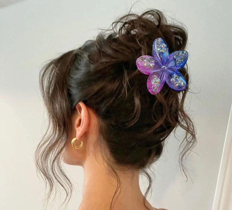 GANCHO PARA EL CABELLO DE DISEÑO DE FLOR HAWAIANA, PINZAS DE SUJECION FUERTE, ACCESORIO PARA EL CABELLO PAQUETE DE 12UND 8X6CM