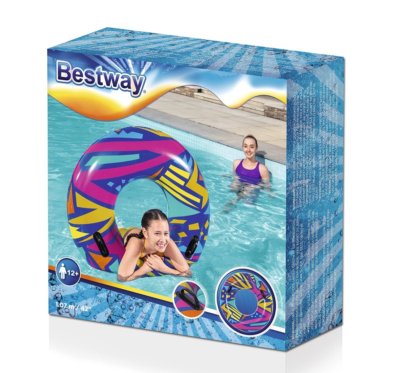 FLOTADOR INFLABLE TIPO SALVAVIDAS DE PLASTICO PARA ADULTOS BESTWAY 105CM