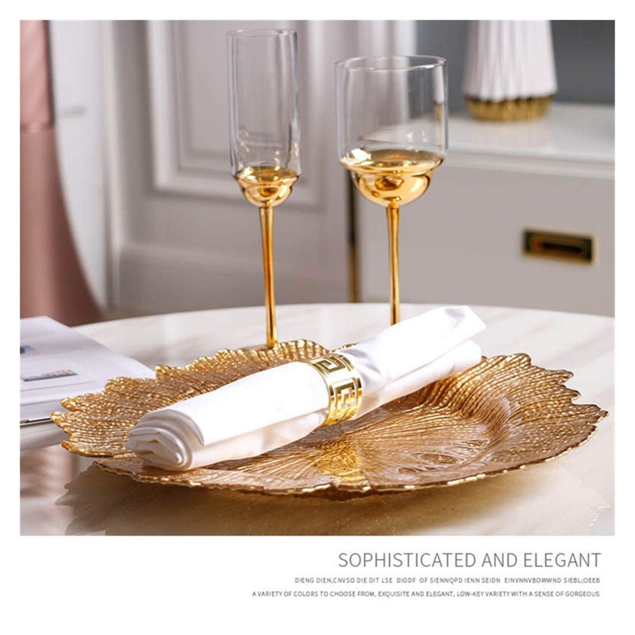 PLATO DE CARGA DECORATIVO DORADO DE PLASTICO 31CM