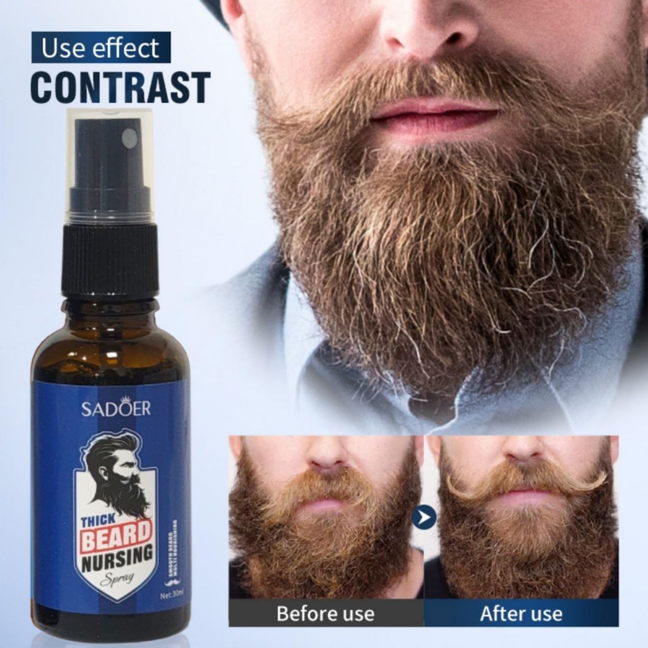 SPRAY PARA EL CUIDADO DE BARBA HIDRATANTE Y SUAVIZANTE SADOER 30ML
