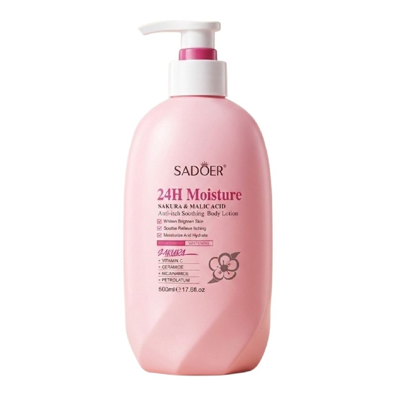 CREMA CORPORAL HIDRATANTE Y SUAVIZANTE CON EXTRACTO DE FLOR DE CEREZO Y ACIDO MALICO SADOER 500ML