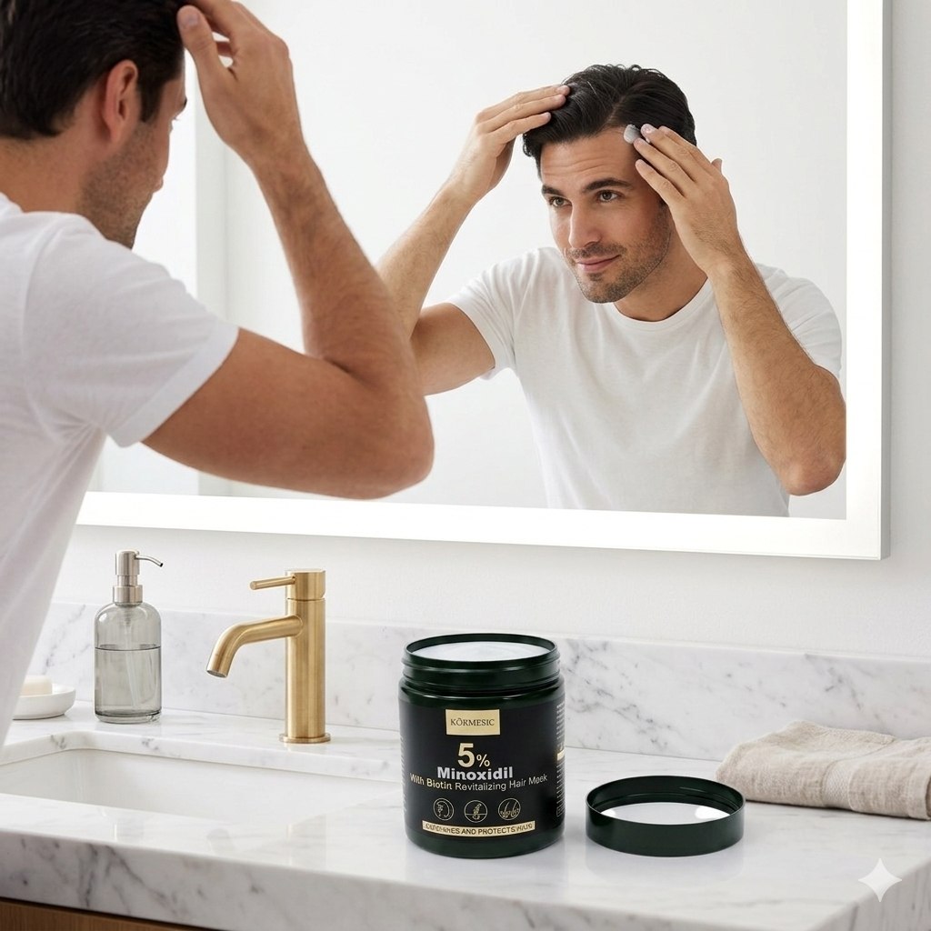 MASCARILLA PARA EL CABELLO ESTIMULANTE CON MINOXIDIL 5% Y BIOTINA KORMESIC 250G