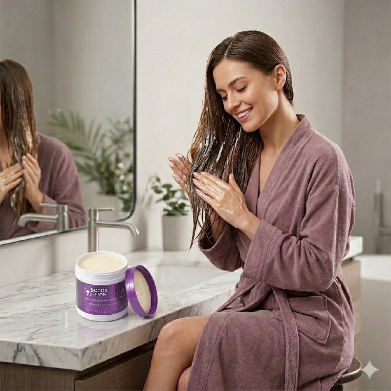 MASCARILLA PARA EL CABELLO REPARADORA E HIDRATANTE DE BOTOX Y QUERATINA KORMESIC 500G