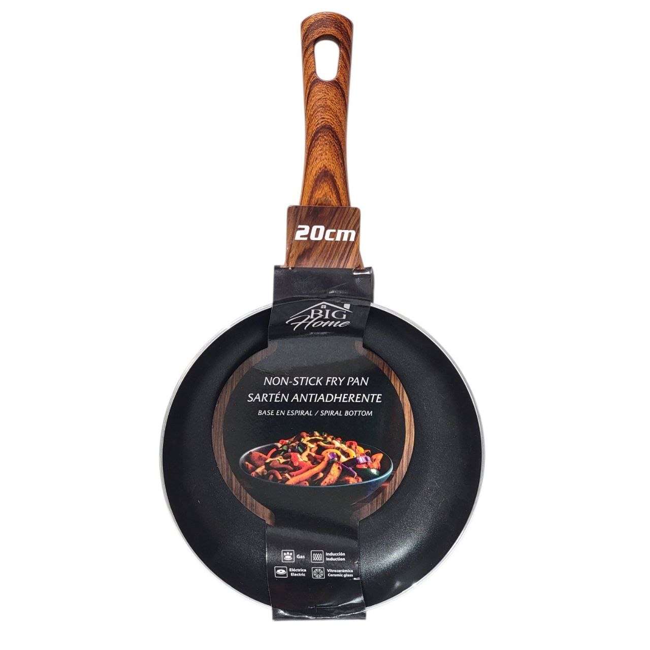 SARTEN ANTIADHERENTE CON BASE EN ESPIRAL BIG HOME 20CM